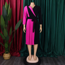 Load image into Gallery viewer, Fashion color matching pleated dress AY3210
