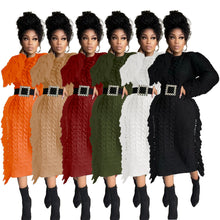 Load image into Gallery viewer, Fashion tassel knit dress（No belt）AY3216
