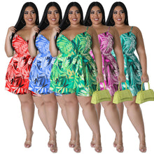Load image into Gallery viewer, Sexy V-neck printed strap jumpsuit AY3033
