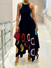Load image into Gallery viewer, Printed hollow long round neck dress AY3663
