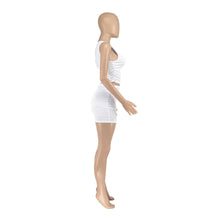 Load image into Gallery viewer, Casual fashion women&#39;s off-shoulder strap solid color short skirt suit
