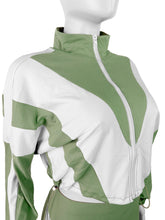 Load image into Gallery viewer, Spliced contrast color sports casual two-piece trouser suit

