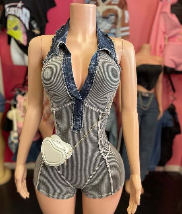 Hot selling washed stretch jumpsuit