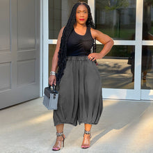 Load image into Gallery viewer, Casual jeans elastic waist straight wide leg cropped trousers AY3658
