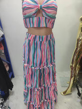 Load image into Gallery viewer, Sexy striped long skirt two-piece set AY3082
