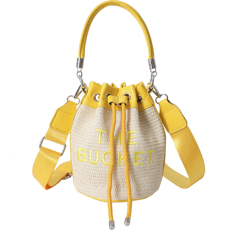 Fashion straw woven bucket bag（AB2117