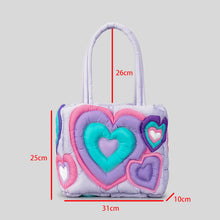 Load image into Gallery viewer, Fashion love tote bag with patchwork cotton filling handbag AB2145
