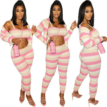 Load image into Gallery viewer, Fashion knitted colorful three piece set AY3179
