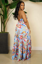Load image into Gallery viewer, Printed drawstring long dress AY2931
