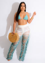 Load image into Gallery viewer, Sexy gradient beach tassel knitted pants casual set AY2859
