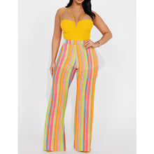 Load image into Gallery viewer, Striped knitted hollow jacquard wide leg pants AY2967
