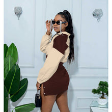 Load image into Gallery viewer, Fashion color matching long sleeved short skirt set AY3144
