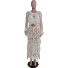 Load image into Gallery viewer, knitted hollow fringed beach dress AY3070
