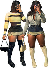 Load image into Gallery viewer, Sexy spicy girl zippered high waisted jeans skirt AY3484
