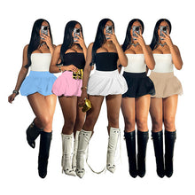 Load image into Gallery viewer, Bubble skirt solid color elastic waist miniskirt AY3488
