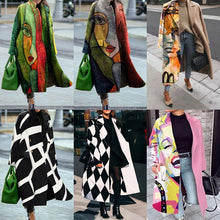 Load image into Gallery viewer, Printed woolen long coat AY3266
