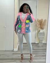 Load image into Gallery viewer, Denim patchwork cardigan knitted jacket AY3246
