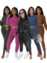 Load image into Gallery viewer, Diamond Fried Dough Twists pullover sweater set AY3298
