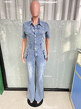 Load image into Gallery viewer, Denim jumpsuit jumpsuit flared pants AY3429
