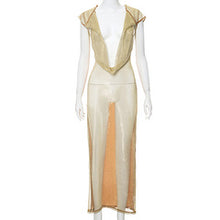 Load image into Gallery viewer, Design sense hooded long dress nightclub evening dress AY3356
