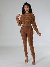 Load image into Gallery viewer, Diamond Fried Dough Twists pullover sweater set AY3298
