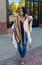 Load image into Gallery viewer, Knitted tassel cardigan cape AY3281
