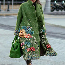 Load image into Gallery viewer, Printed woolen long coat AY3266
