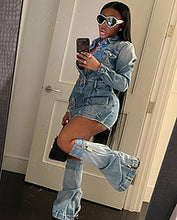 Load image into Gallery viewer, Sexy multi-pocket washed denim dress （three-piece）AY3378
