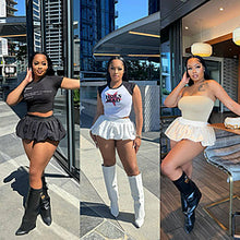 Load image into Gallery viewer, Bubble skirt solid color elastic waist miniskirt AY3488
