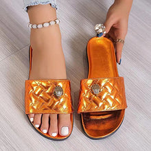 Load image into Gallery viewer, Rhinestone color patchwork slippers HPSD307
