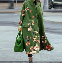 Load image into Gallery viewer, Printed woolen long coat AY3266
