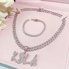 Load image into Gallery viewer, zircon letter name necklace (Custom letters) AE4142
