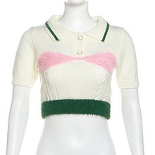 Load image into Gallery viewer, Fashion street shot sexy crop top knit short sleeves AY3375
