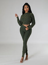 Load image into Gallery viewer, Diamond Fried Dough Twists pullover sweater set AY3298
