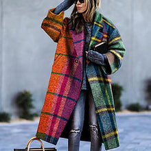 Load image into Gallery viewer, Printed woolen long coat AY3266
