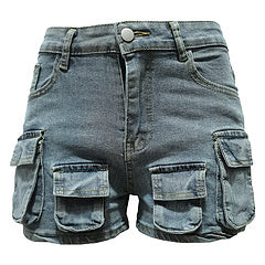 Fashionable workwear pocket denim shorts AY3428