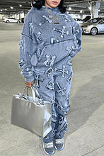 Load image into Gallery viewer, printed pocket long sleeved sweater 2-piece set AY3253
