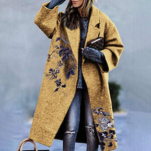 Load image into Gallery viewer, Printed woolen long coat AY3266
