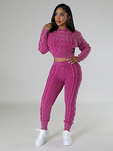 Load image into Gallery viewer, Diamond Fried Dough Twists pullover sweater set AY3298
