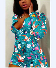 Christmas print sexy jumpsuit AY3280