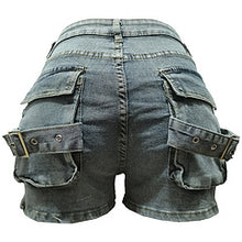 Load image into Gallery viewer, Fashionable workwear pocket denim shorts AY3428
