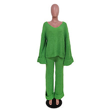Load image into Gallery viewer, Solid color knitted suit AY3338
