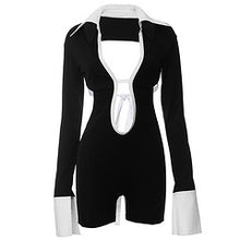 Load image into Gallery viewer, Fashionable contrasting POLO collar tight fitting jumpsuit AY3365
