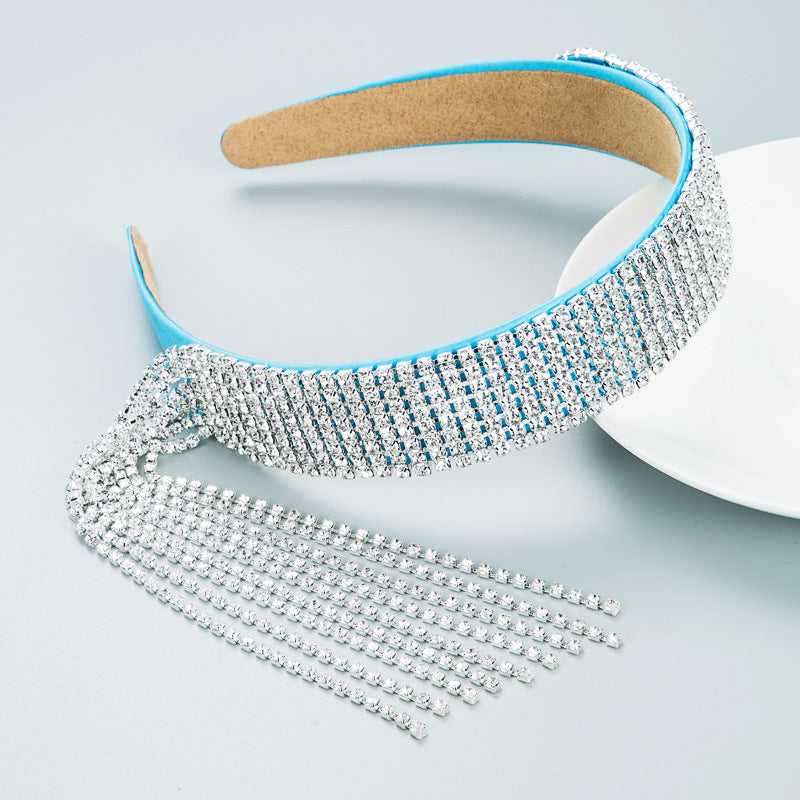 Fashion rhinestone tassel headband（AE4102）