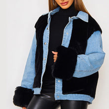Load image into Gallery viewer, Fashionable denim patchwork coat AY2549
