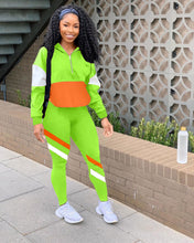 Load image into Gallery viewer, Multicolor stitching casual sports suit
