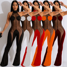 Load image into Gallery viewer, Solid color mesh stitching sexy jumpsuit AY2712
