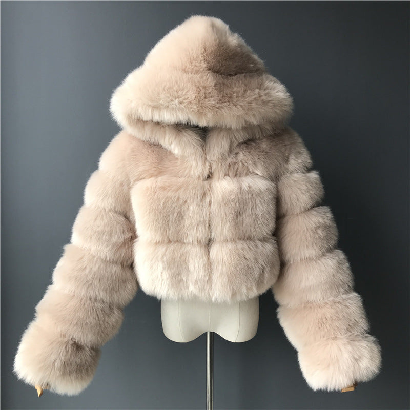 Faux Fur Jacket Faux Fox Fur Long Sleeve(AY1358)