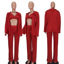 Load image into Gallery viewer, Pleated cardigan three-piece set（AY2264）
