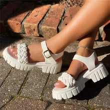 Load image into Gallery viewer, Platform Braided Buckle Sandals（HPSD204）
